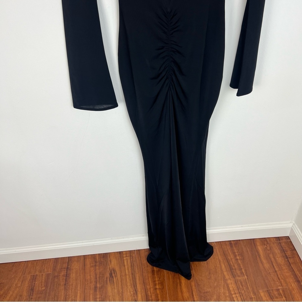 MESHKI - Millicent Long Sleeve Black Bodycon Maxi Dress Size XXS - Picture 14 of 15